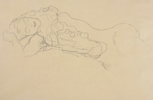 Liegender Halbakt nach links  Poster Print by Gustav Klimt