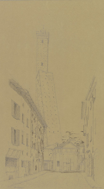 Die Torre Garisenda und Asinelli in Bologna  Poster Print by Friedrich Wilhelm Ludwig