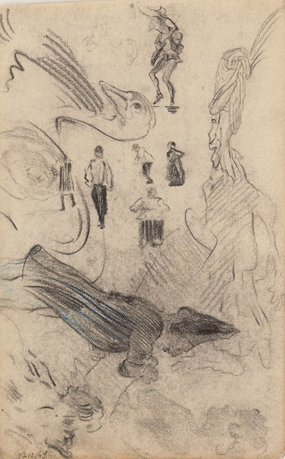 Silhouettes and Grotesque Figures  Poster Print by James Ensor