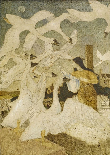 The Wild Swans - Twelve Brothers Turned Into Swans by Arthur Joseph Gaskin Poster Print - Joseph Gaskin