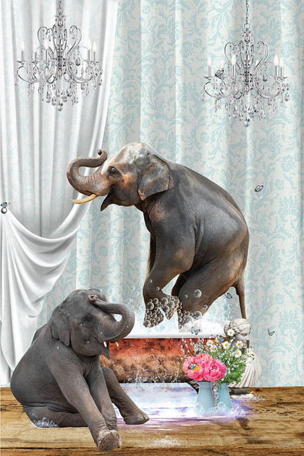 Elephants A Bubbles Poster Print - Sue Skellern