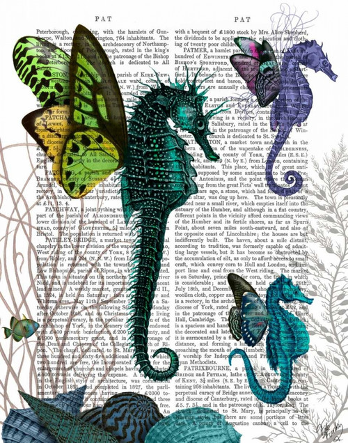 Seahorse Trio With Wings Poster Print - Funky Fab
