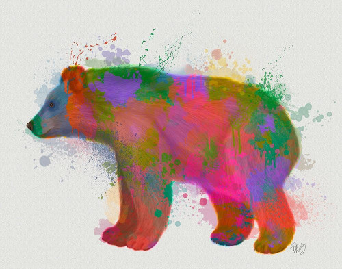 Bear Rainbow Splash 2 Poster Print - Funky Fab