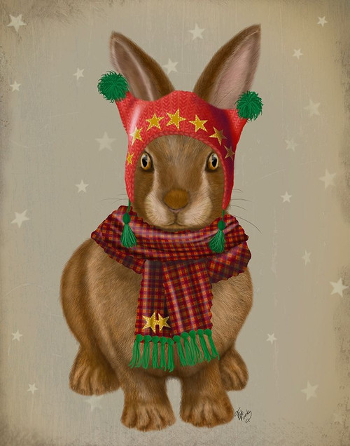Bunny and Bobble Hat Poster Print - Funky Fab