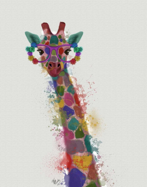 Rainbow Splash Giraffe 1 Poster Print - Funky Fab