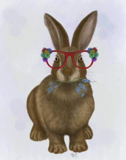 Rabbit and Flower Glasses Poster Print - Funky Fab