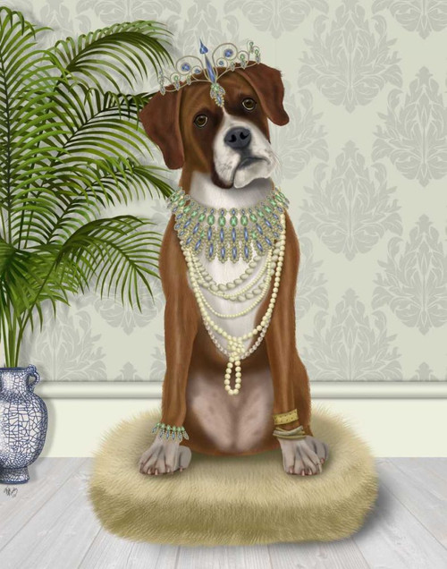 Boxer and Tiara, Full Poster Print - Funky Fab