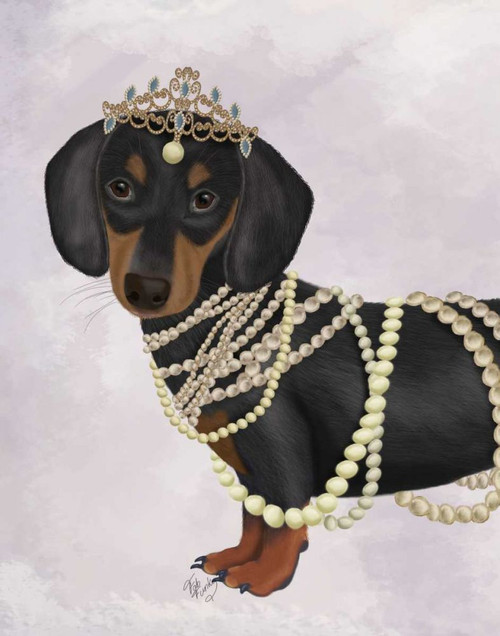 Dachshund and Tiara Poster Print - Funky Fab