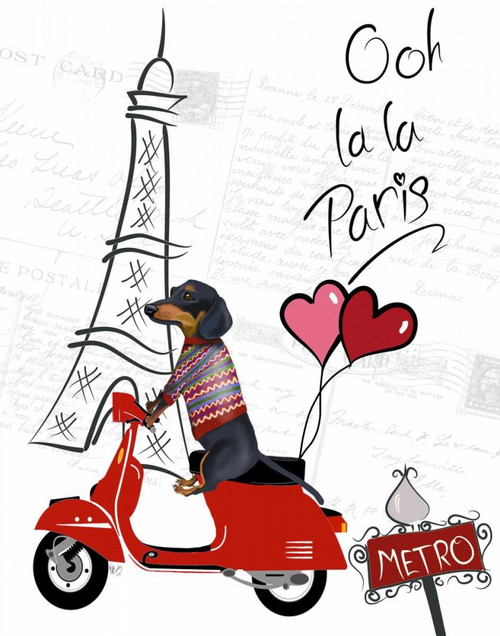 Dachshund In Paris Poster Print - Funky Fab