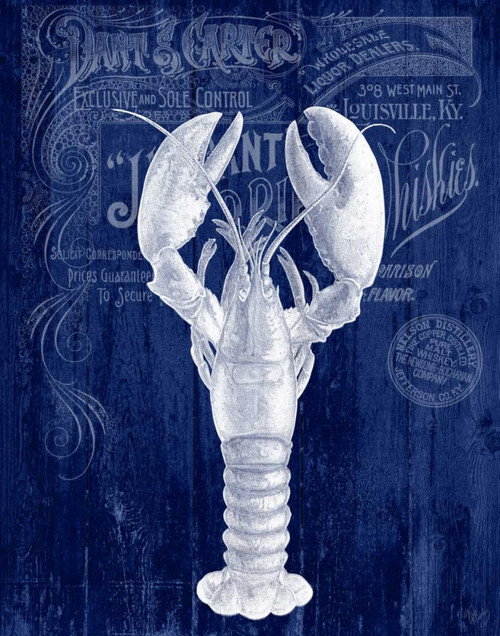 Lobster Prohibition Lobster On Blue Poster Print - Funky Fab