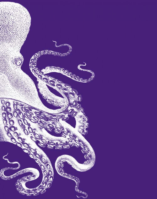 Octopus Purple and Cream b Poster Print - Funky Fab