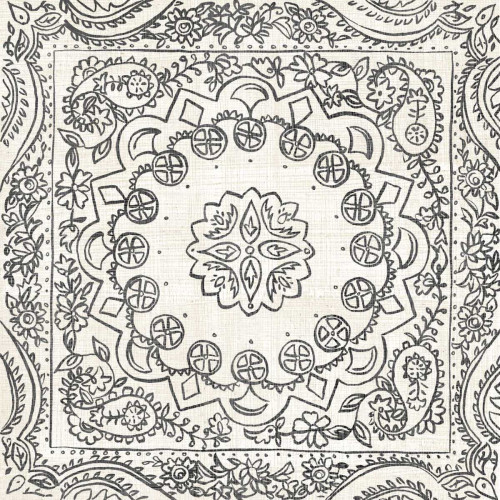 BandW Batik Rosette II Poster Print - Chariklia Zarris