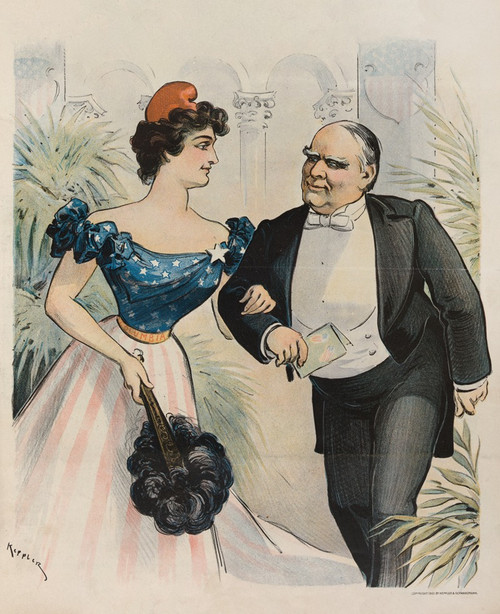 Inaugural ball, March 4th, 1901 ‚Äì engaged for another dance  Poster Print by Udo Keppler