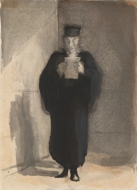 A Lawyer Reading  Poster Print by Honor√© Daumier