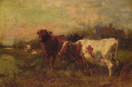 Cows at Pasture Poster Print by Charles Collins