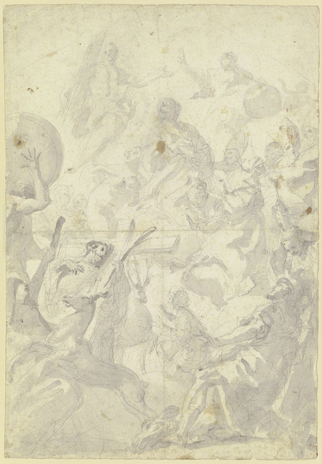 Entwurf zu einem Hubertusaltar Poster Print by Cosmas Damian Asam