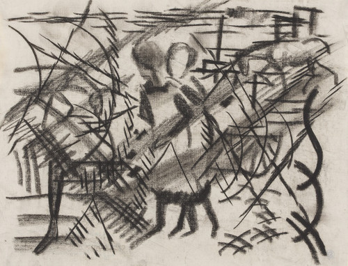 Girls on the Railway Crossover in the Evening  Poster Print by August Macke