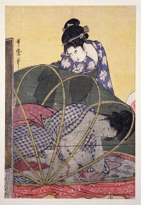 Horo-gaya ‚Äì Mosquito net for a baby  Poster Print by Kitagawa Utamaro