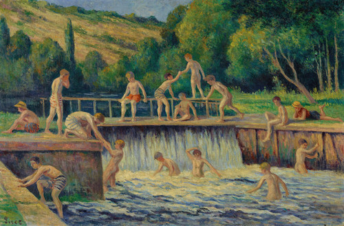 La baignade √É¬† Bessy-sur-Cure  Poster Print by Maximilien Luce