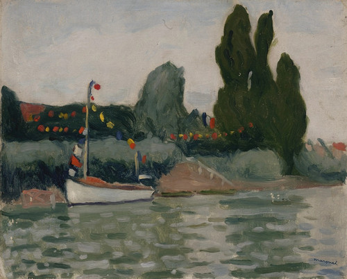 Poissy, bateau pavois√É¬©  Poster Print by Albert Marquet