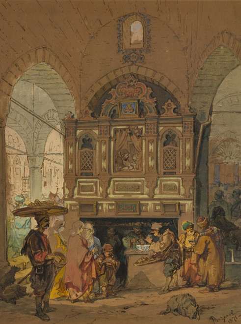 The Grand Bazaar in Constantinople  Poster Print by Count Amadeo Preziosi