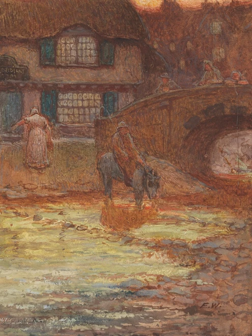 Evening in the village Poster Print by Frederick Walker