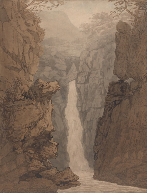 Waterfall in the Lake District  Poster Print by Joseph Farington