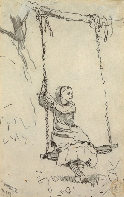 Girl on a Swing  Poster Print by Winslow Homer