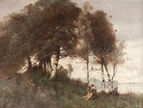 Paysage aux lavandi√É¬®res  Poster Print by Paul D√É¬©sir√É¬© Trouillebert