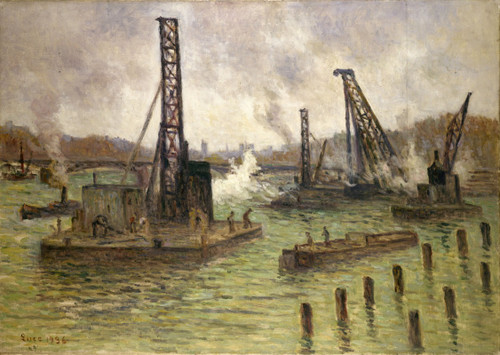 Travaux sur la Seine, au pont des Saints-P√®res  Poster Print by Maximilien Luce