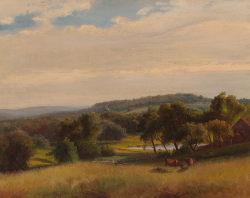 Cows Grazing in a Pasture  Poster Print by Johann Hermann Carmiencke