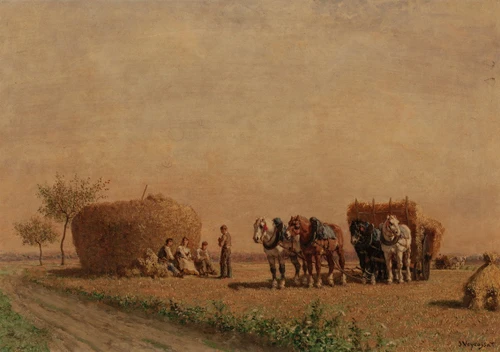 Resting Haymakers Poster Print by Jules-Jacques Veyrassat