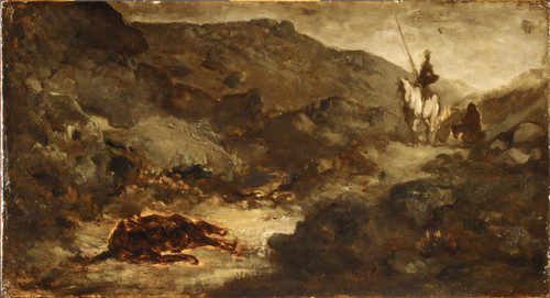 Don Quixote and the Dead Mule  Poster Print by Honor√© Daumier
