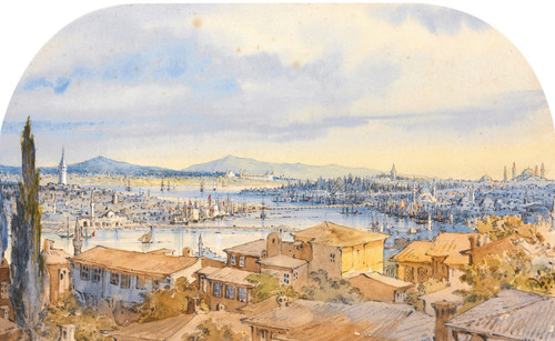 View of the golden horn  Poster Print by Amadeo Preziosi