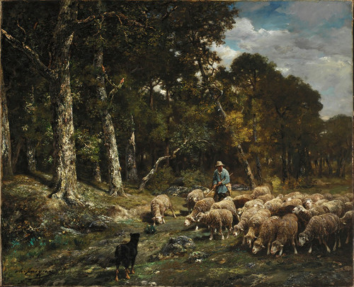 The Flock  Poster Print by Charles Emile Jacque