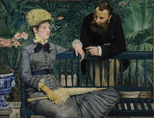 In the Conservatory  Poster Print by ‚îú√´douard Manet