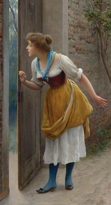 The eavesdropper  Poster Print by Eugen von Blaas