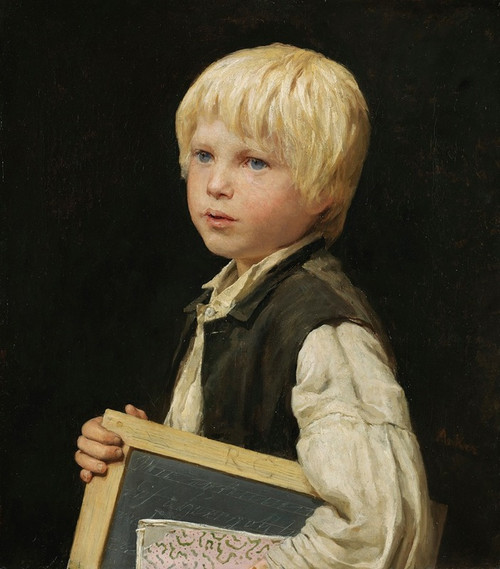 School Boy Poster Print by Albert Anker