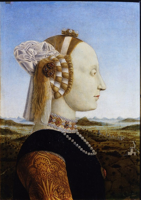 Portrait of the Duchess of Urbino, Battista Sforza Poster Print by Piero Della Francesca