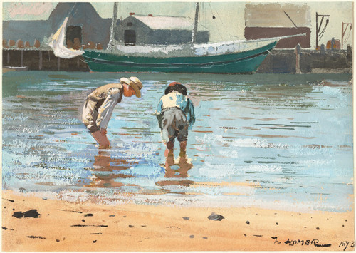 Boys Wading  Poster Print by Winslow Homer
