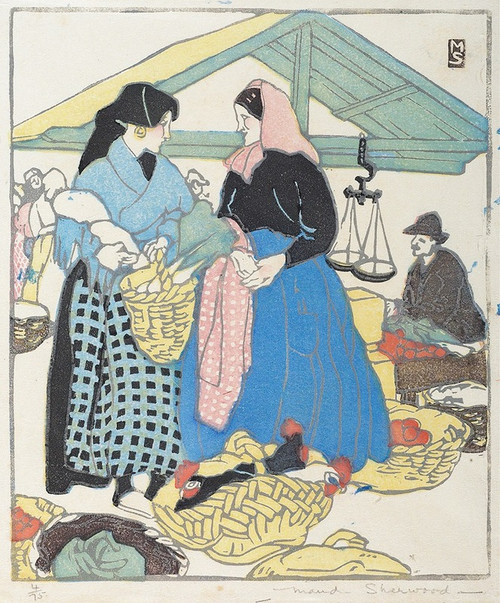 Market place  Poster Print by Maud Sherwood