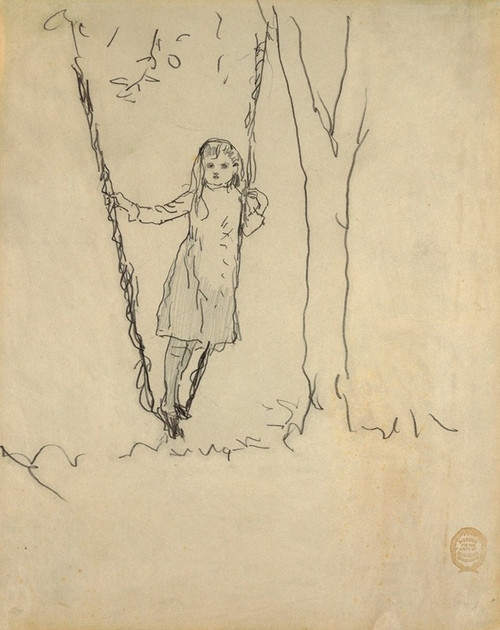 Girl Standing on a Swing Poster Print by Winslow Homer