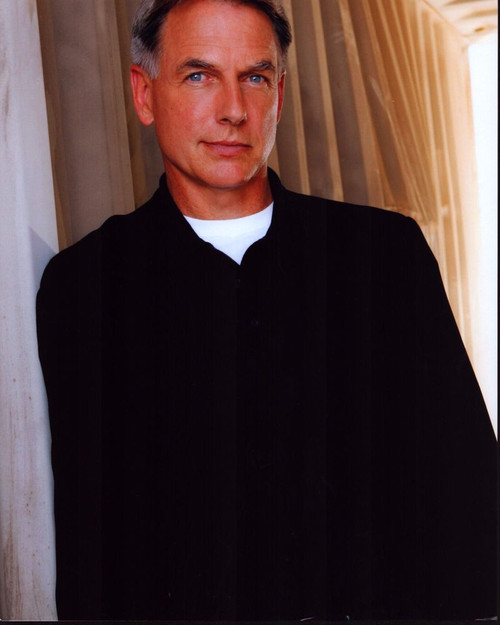 Mark Harmon Leaning On Wall In Black Shirt Photo Print