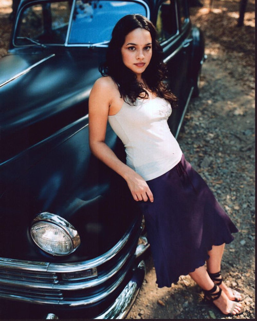 Norah Jones Leaning On Classic Car Photo Print
