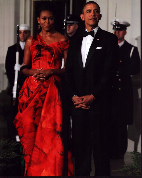 Michelle And Barack Obama At State Dinner Photo Print