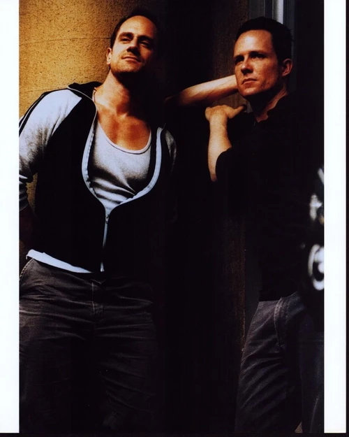 Christopher Meloni And Dean Winters Leaning On Wall Photo Print
