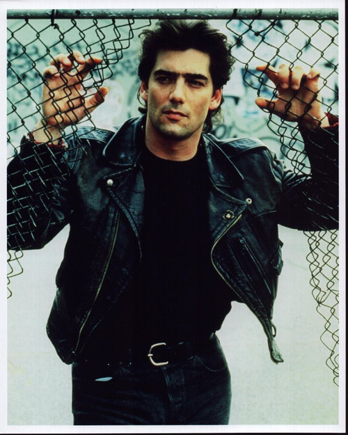 Ken Wahl In Leather Jacket Leaning On Fence Photo Print