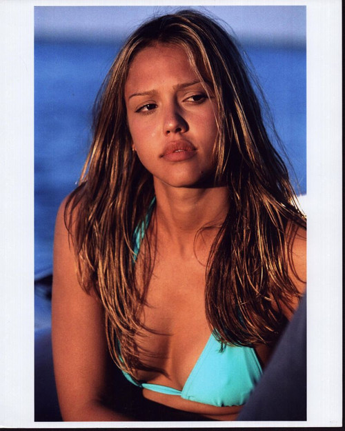 Jessica Alba Wearing Blue Bikini In Into The Blue Photo Print