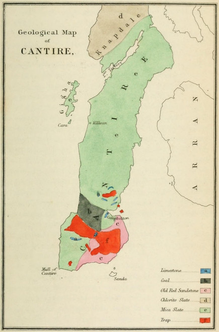 Map Glencreggan 1861 Geological map of Cantire Poster Print by Map - Item # VARPPHPDP86671