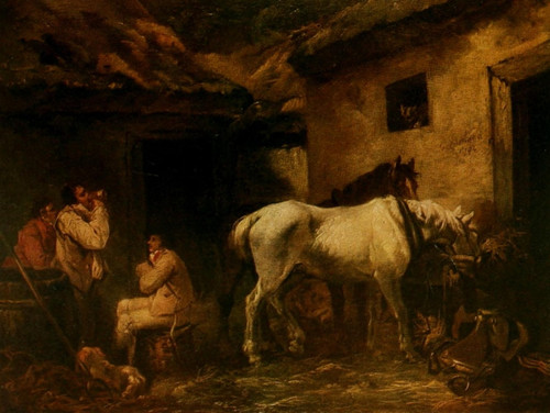 George Morland 1907 Post-boys and Horses refreshing Poster Print by  George Morland
